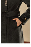 OShea 4D01Q777 Black Wrapped Maxi Coat