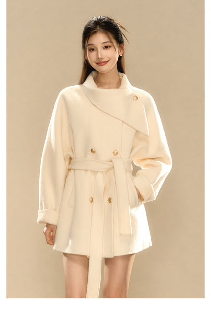 OShea 4D01D1036 Lapel Midi Coat-white