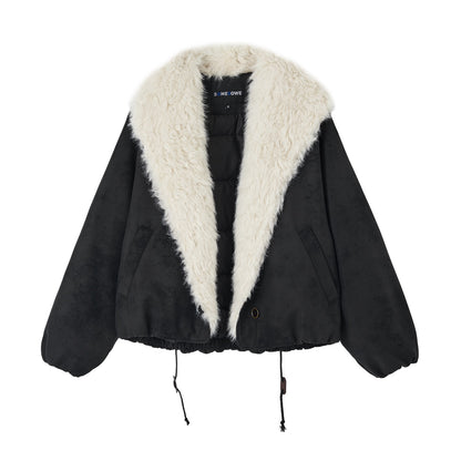 SOMESOWE S2508290 Large collar flower bud short down jacket