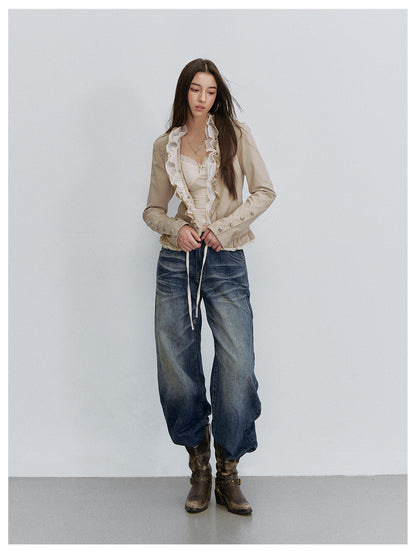 VIA PITTI VIACP6309 Gradient Contrast-Color Loose-Fit Jeans