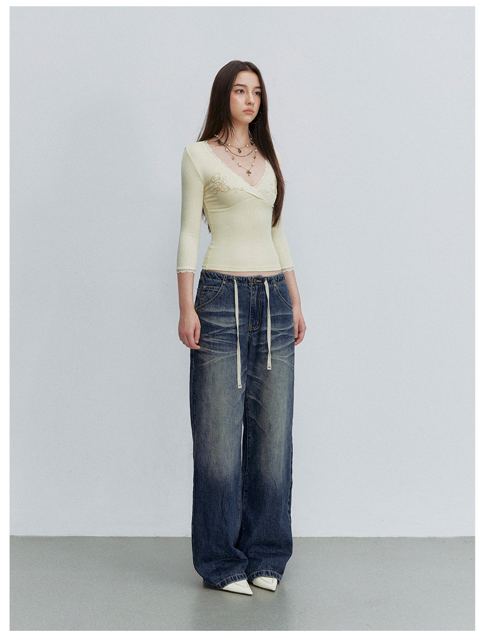 VIA PITTI VIACP6309 Gradient Contrast-Color Loose-Fit Jeans