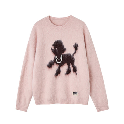 SOMESOWE S2508278 Puppy design round-neck sweater