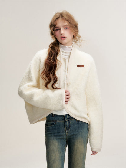 16DEWS 16D25476 Cocoon shaped woolen coat