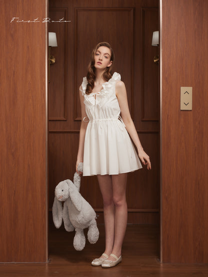 First Date Ruffle edge pleated dress &amp; Top and shorts set
