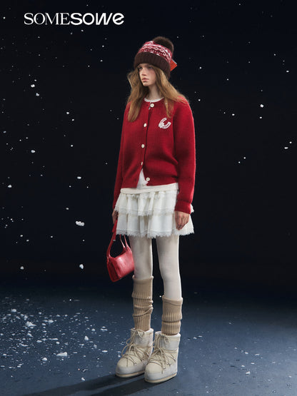 SOMESOWE S2508317 Lucky Pony Round Neck Cardigan