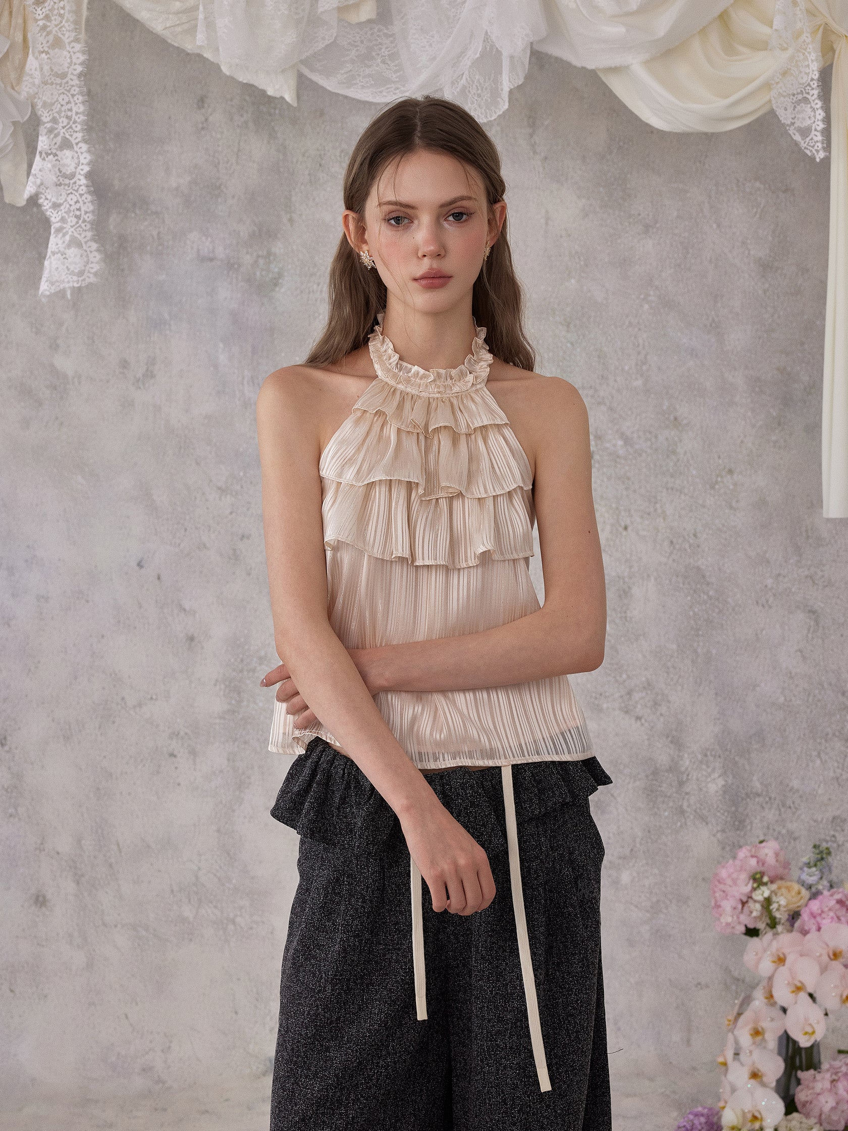 NOMEANSNO N178 Pink halter neck  top