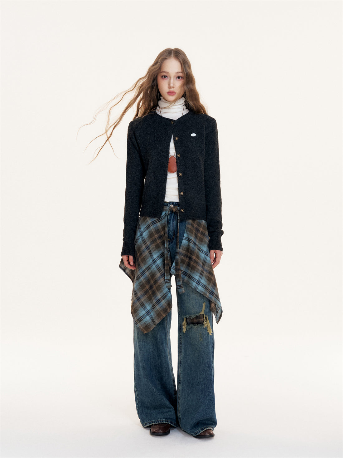 16DEWS 16D25391 High waisted loose jeans