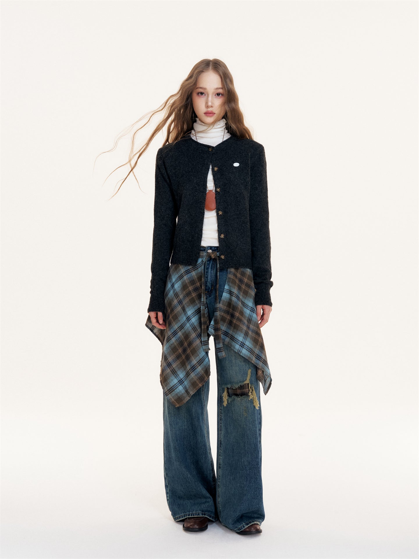 16DEWS 16D25391 High waisted loose jeans