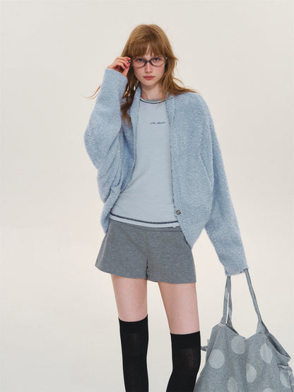 Asgony ASG26568 Soft Loop-Yarn Batwing Cardigan
