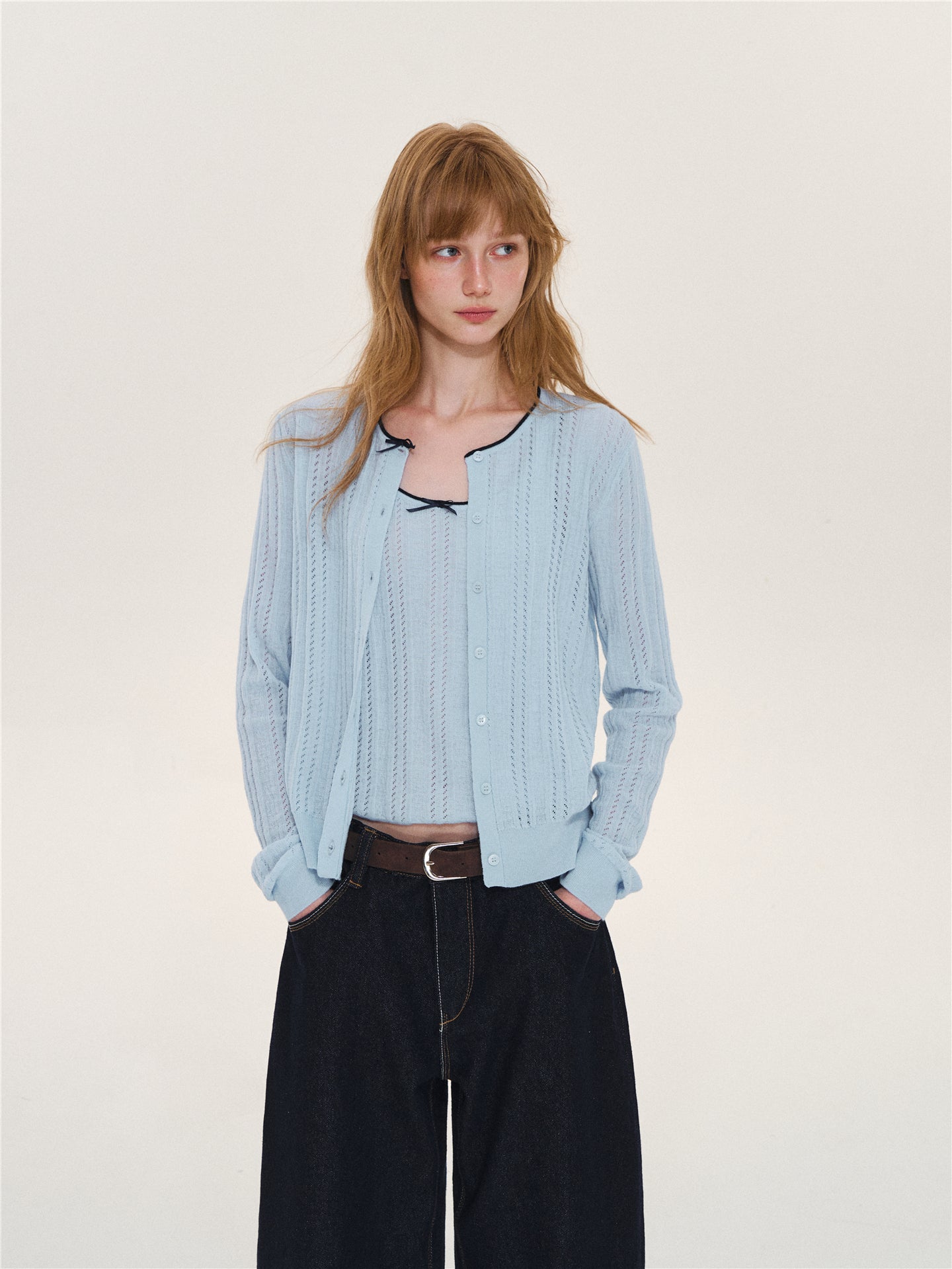 Asgony ASG26592 Wool-Blend Knit Two-Piece Set