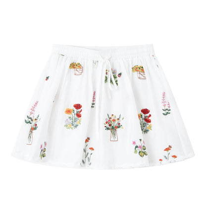 SOMESOWE S2609059&amp;S2609060 Flower embroidery lace patchwork shirt + skirt