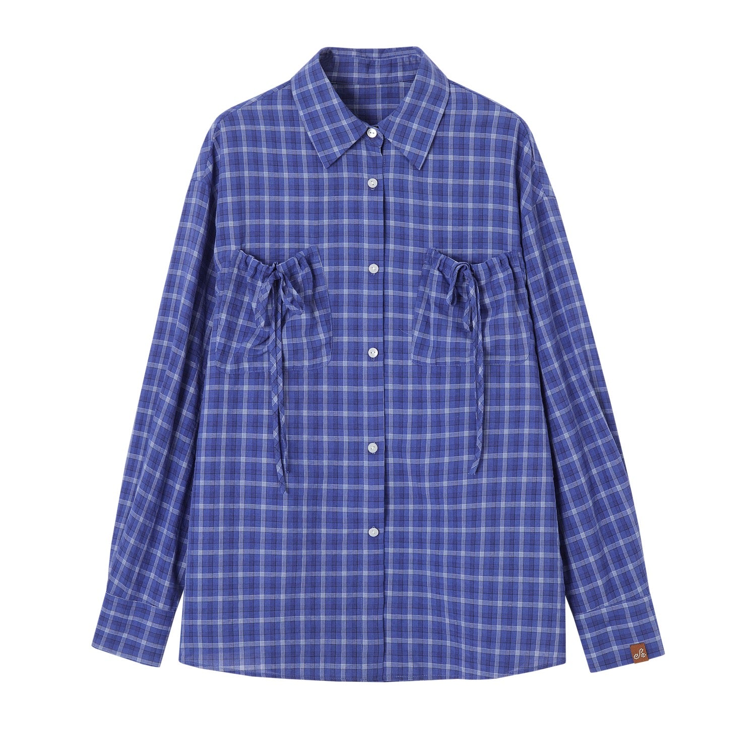 SOMESOWE S2609071 Drawstring pocket plaid shirt