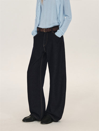 Asgony ASG26629 Two-Tone Contrast Stitching Jeans