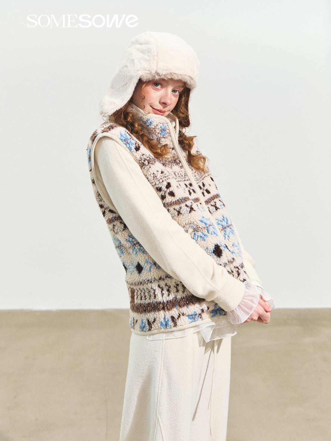 SOMESOWE S2508232 Fel Island Jacquard Fleece Vest