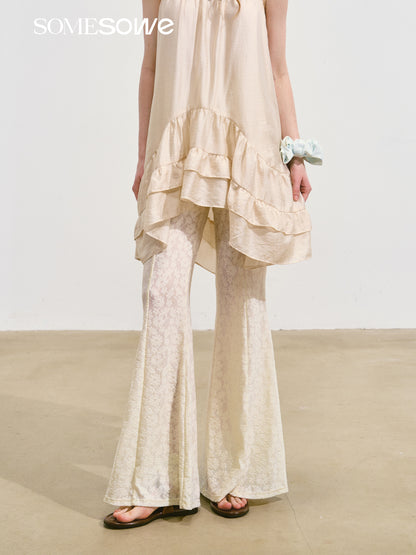 SOMESOWE S2508117 Lace micro flared pants
