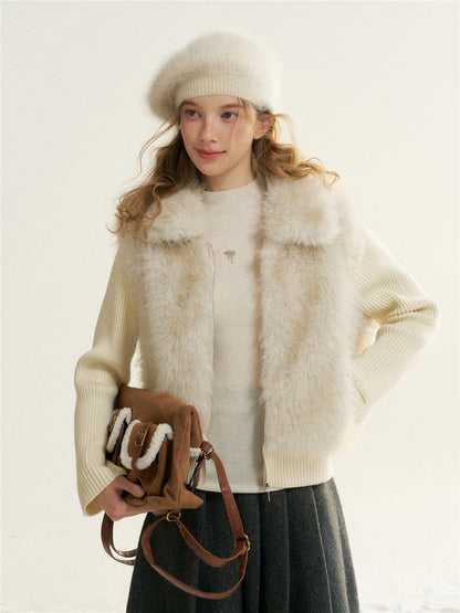 16DEWS 16D25524 Environmentally friendly fur collar coat
