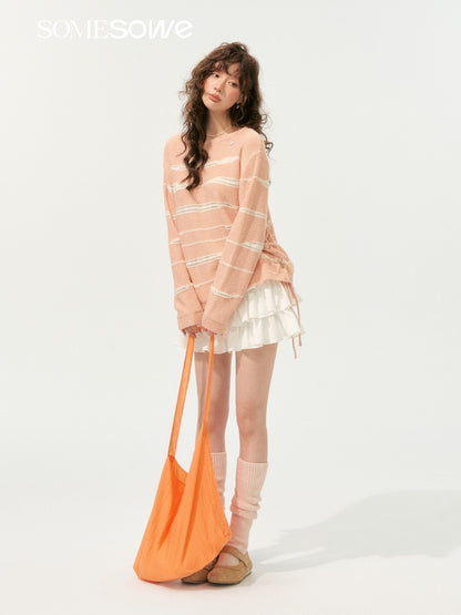 SOMESOWE S2508187 Irregular striped sweater