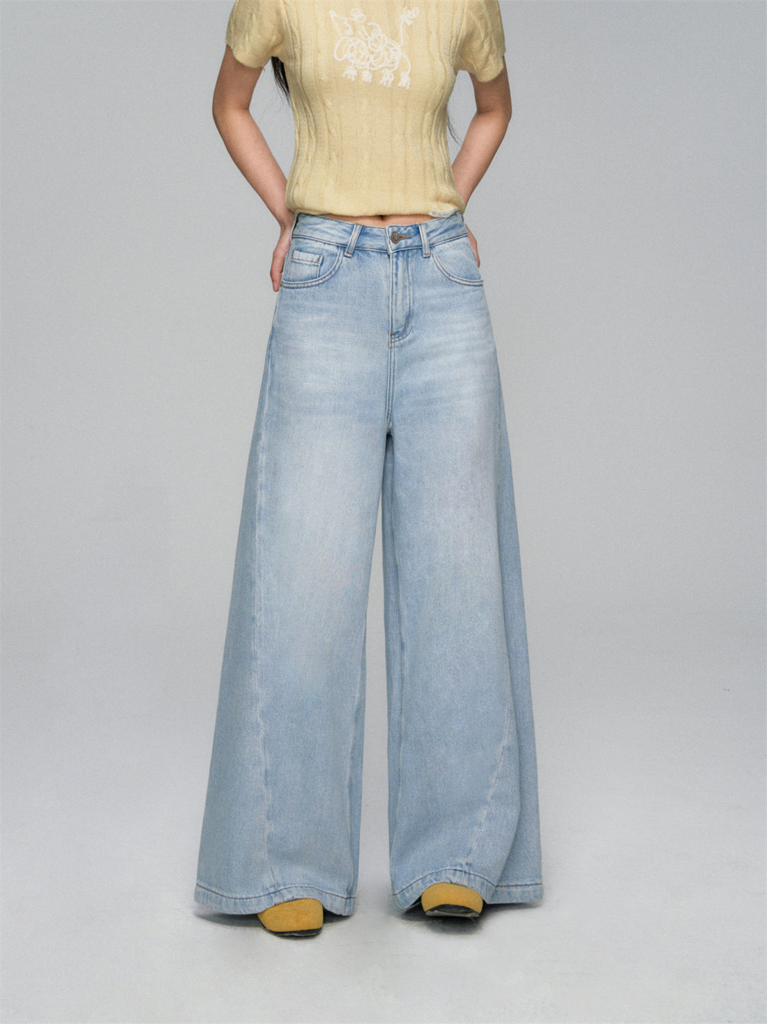 AsGony ASG25145 Casual wide leg jeans
