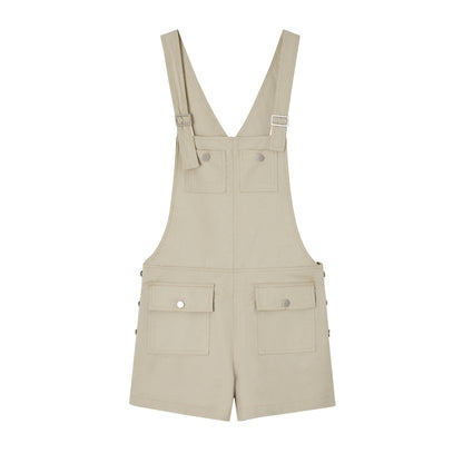 SOMESOWE S2609089 Linen workwear overall shorts