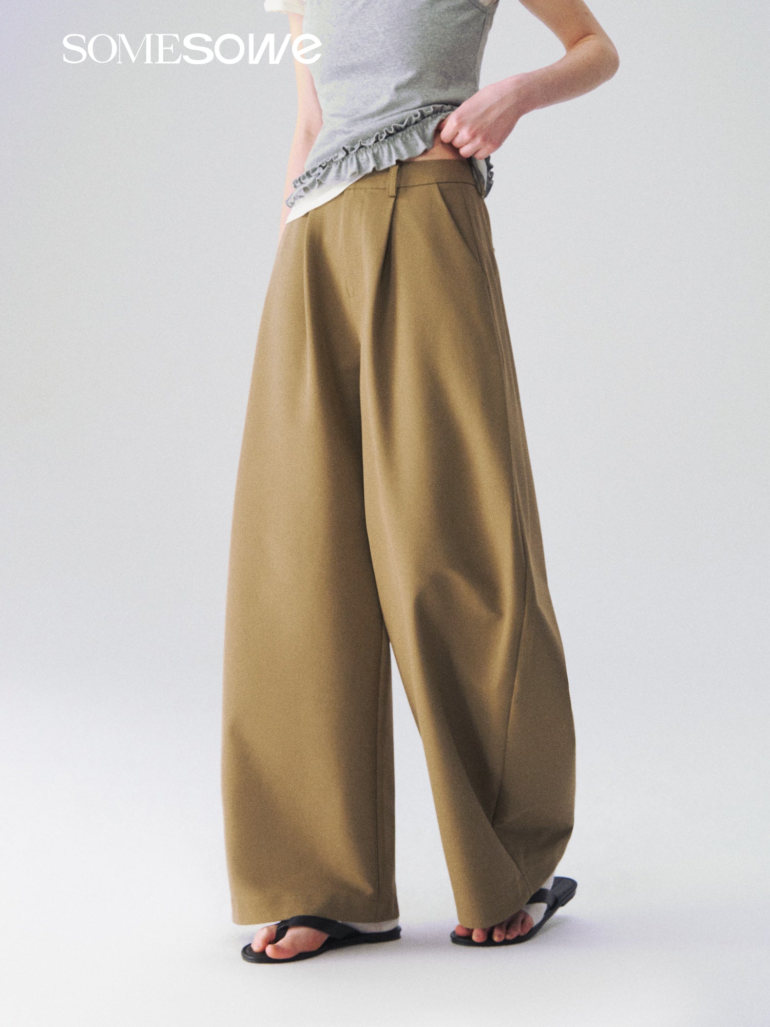 SOMESOWE S2609101 Loose casual versatile curved knife pants