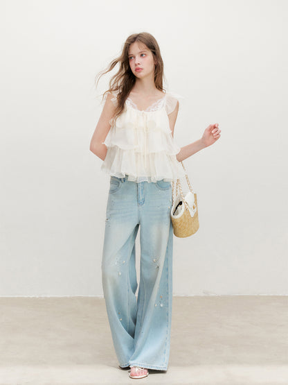 16DEWS 16D26366 Tiered Ruffle Camisole Top