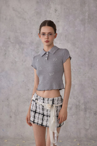 NOMEANSNO N181 Black and white checkered skirt