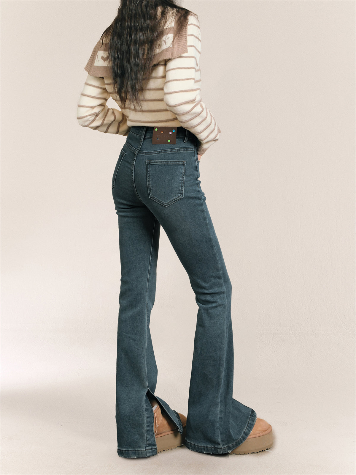 AsGony ASG31008 Fleece high-waisted jeans