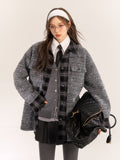 AsGony ASG24527 Tweed Grey Coat