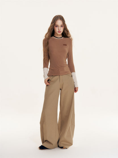 16DEWS 16D25435 Color blocked slim fit base top