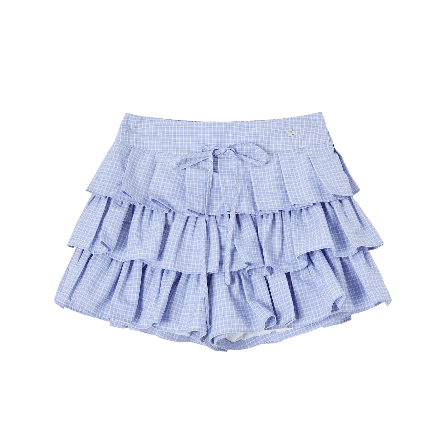 SOMESOWE S2509029&amp;S2509030 Plaid ruffled silhouette short shirt + skirt