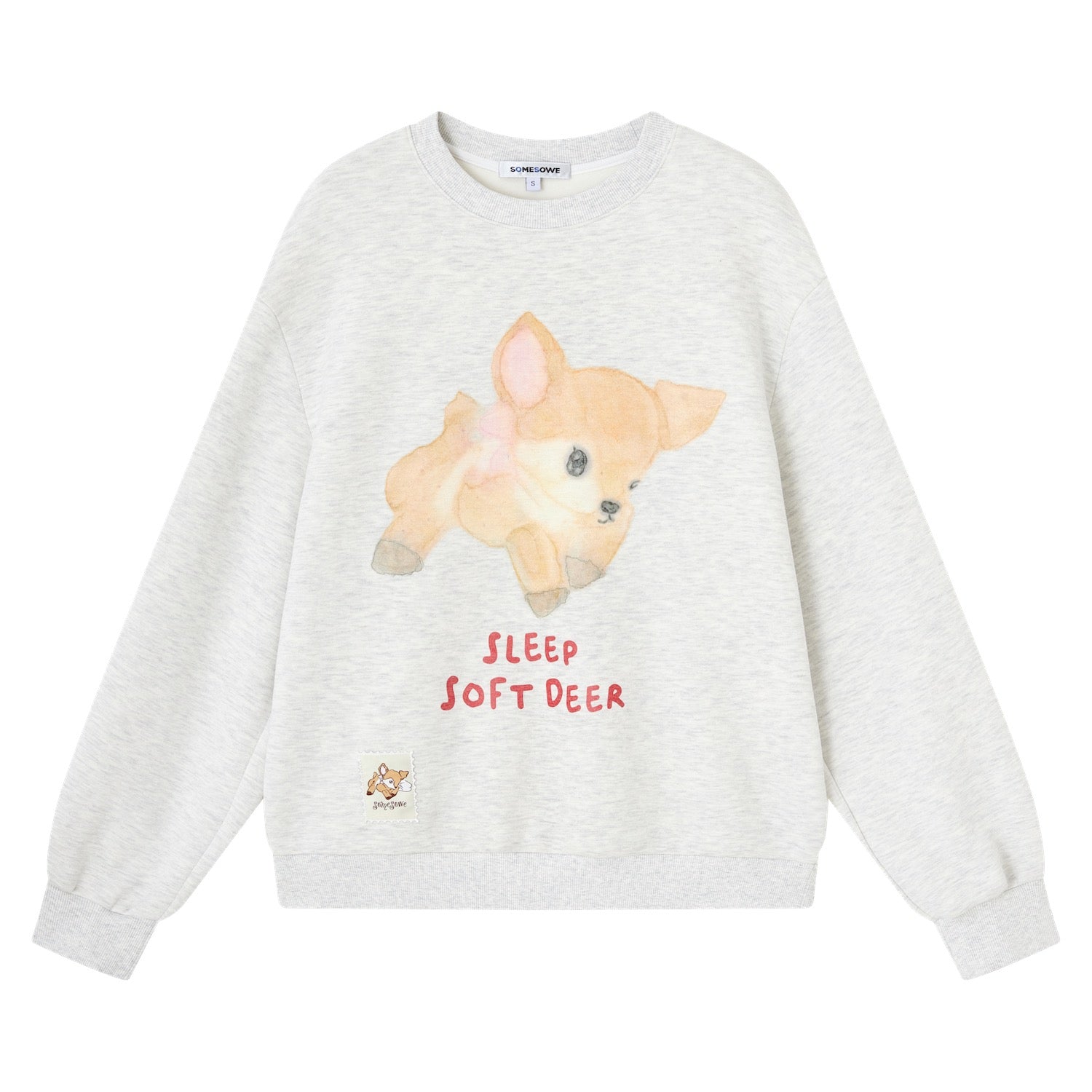SOMESOWE S2508317 Little deer velvet round neck long sleeved sweatshirt