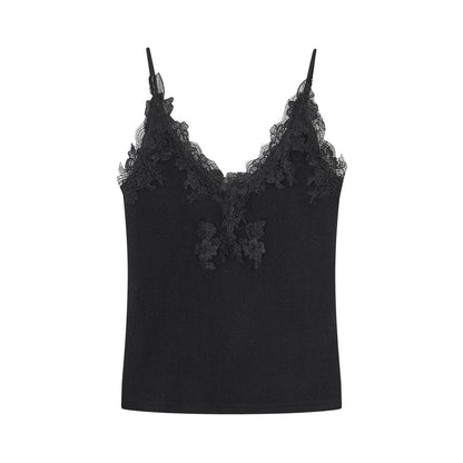 SOMESOWE S2508309 Soft velvet texture lace camisole
