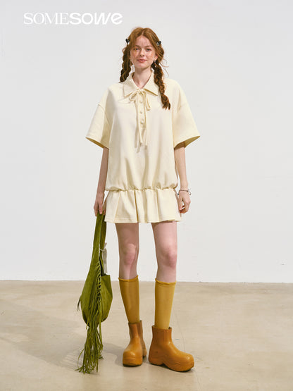 SOMESOWE S2508116 Loose pleated bow dress