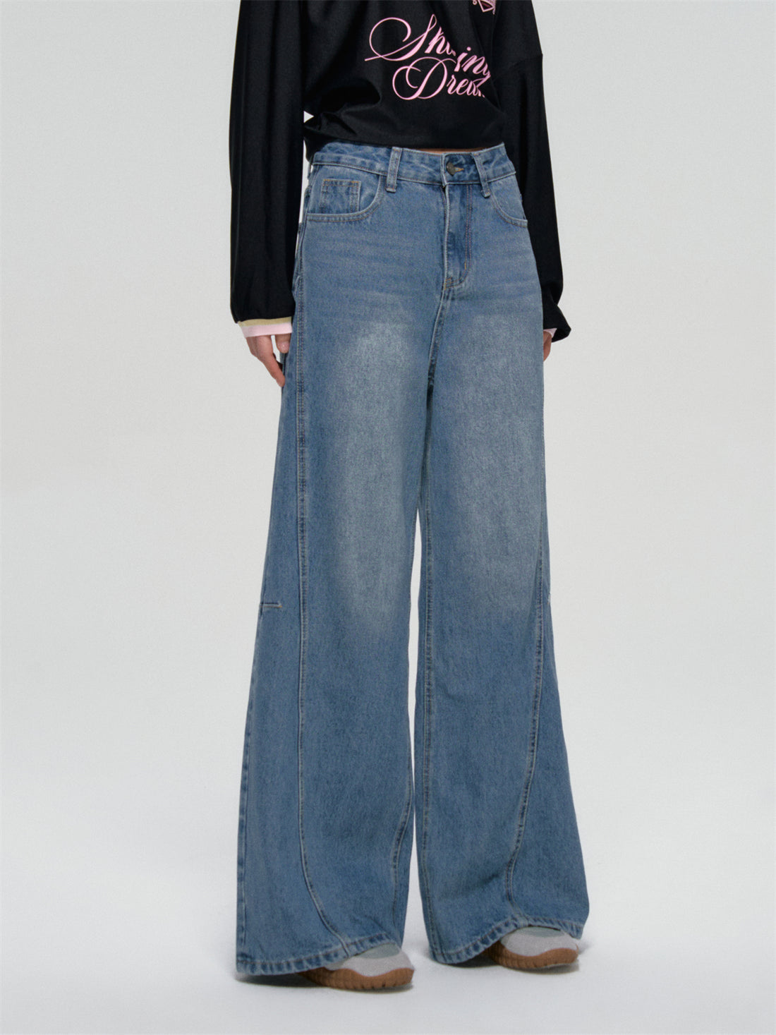 AsGony ASG25086 Lace straight leg jeans