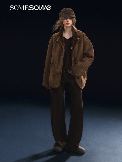 SOMESOWE S2508328 Double sided lambhair one-piece jacket