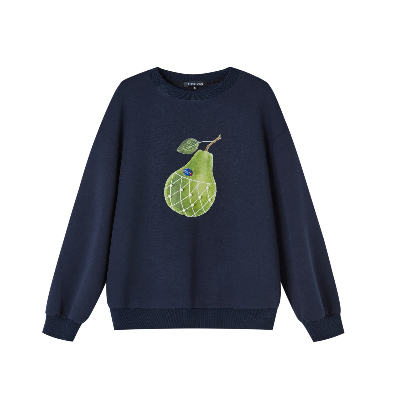 SOMESOWE S2508178 Pear print round neck hoodie