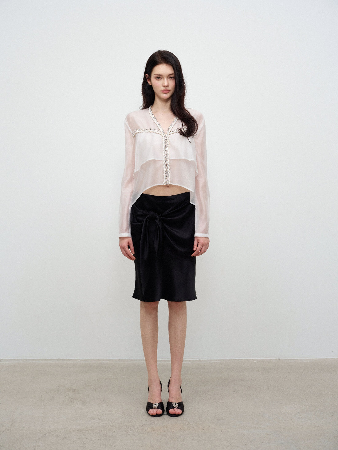 NONCESTNON N371 White Sheer Blouse