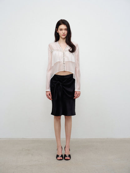 NONCESTNON N371 White Sheer Blouse
