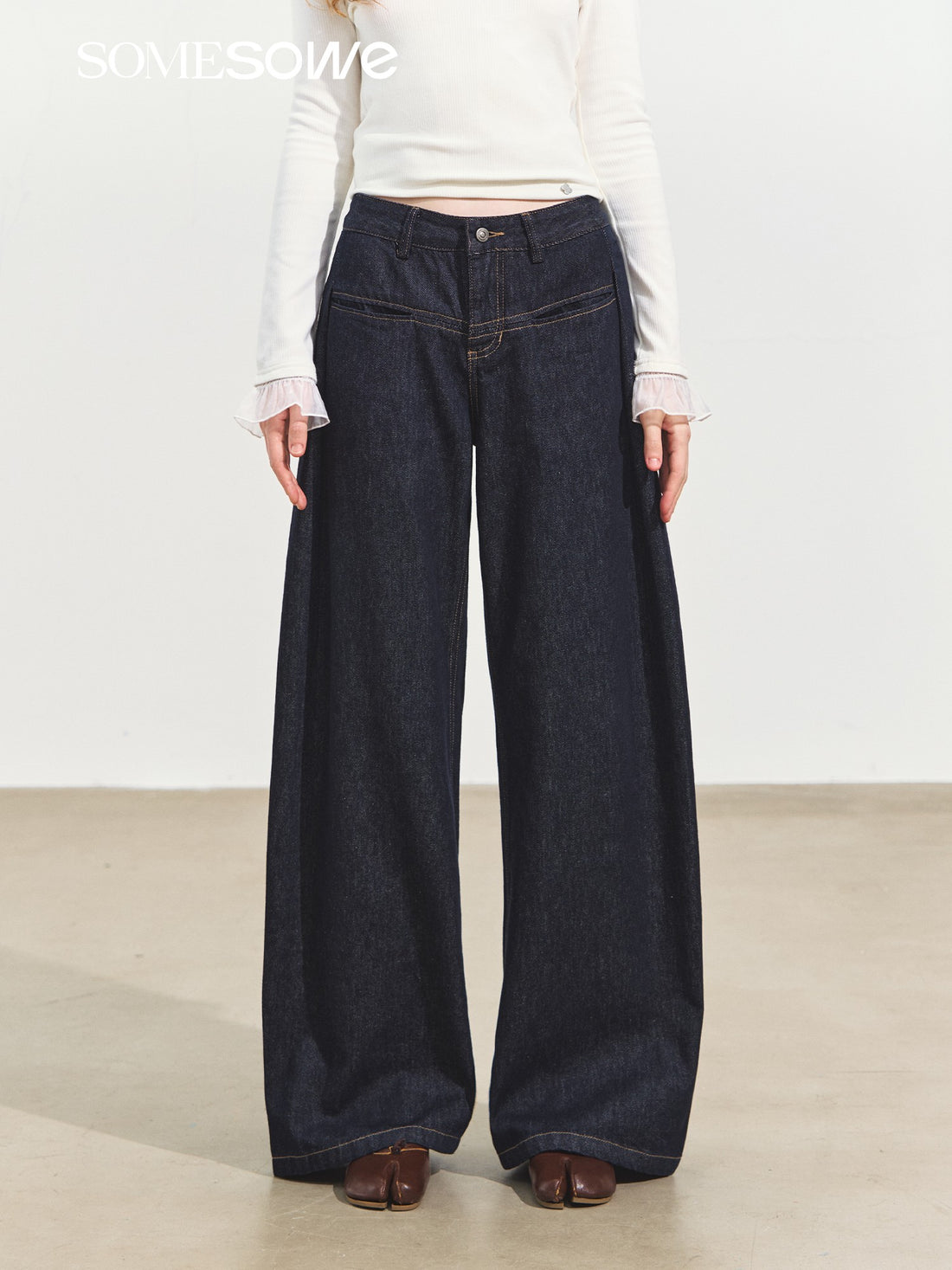SOMESOWE S2508241 Original color denim pleated pants