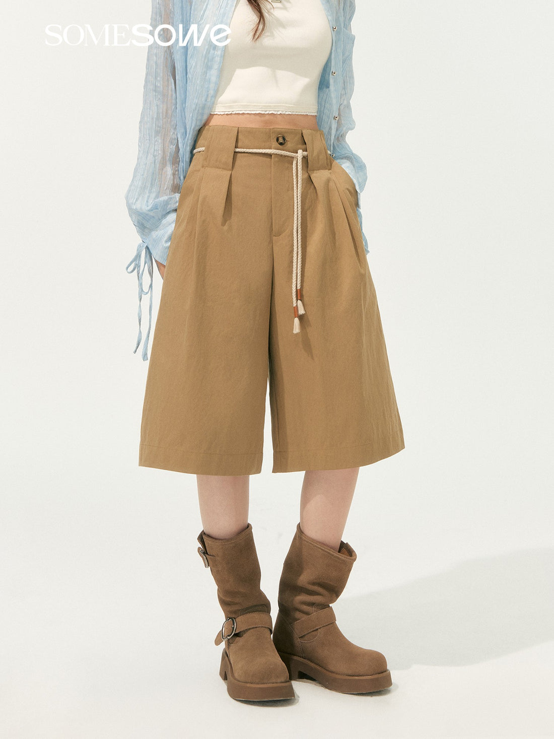 SOMESOWE S2508168 Ruffled casual shorts