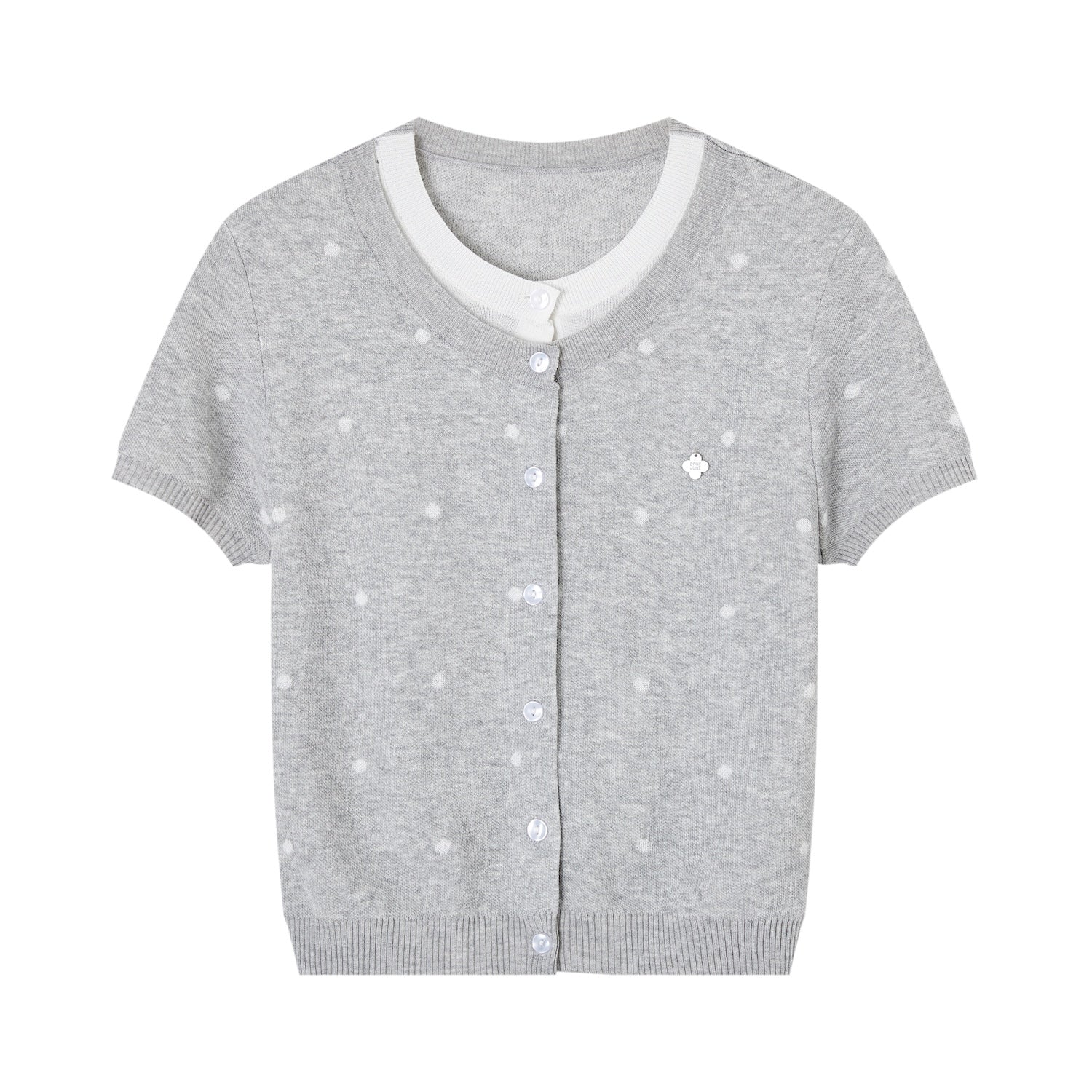 SOMESOWE S2609046 Wave Point Fake Two Knitted Tops