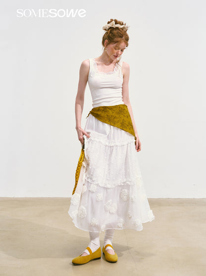 SOMESOWE S2508102 Multi layered fluffy skirt