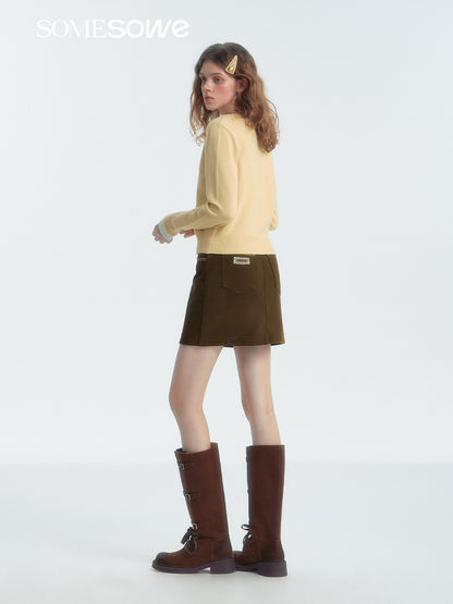 SOMESOWE S2407318 Corduroy spliced skirt