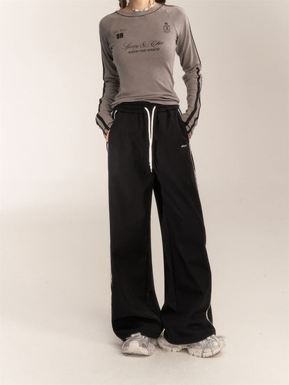 AsGony ASG24614 Lace straight-leg sweatpants