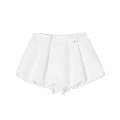 SOMESOWE S2609038 Preppy style pleated flower bud short skirt