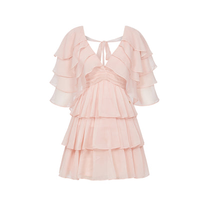 SHEERLUCK SLLYQ26403 French multi-layered chiffon dress