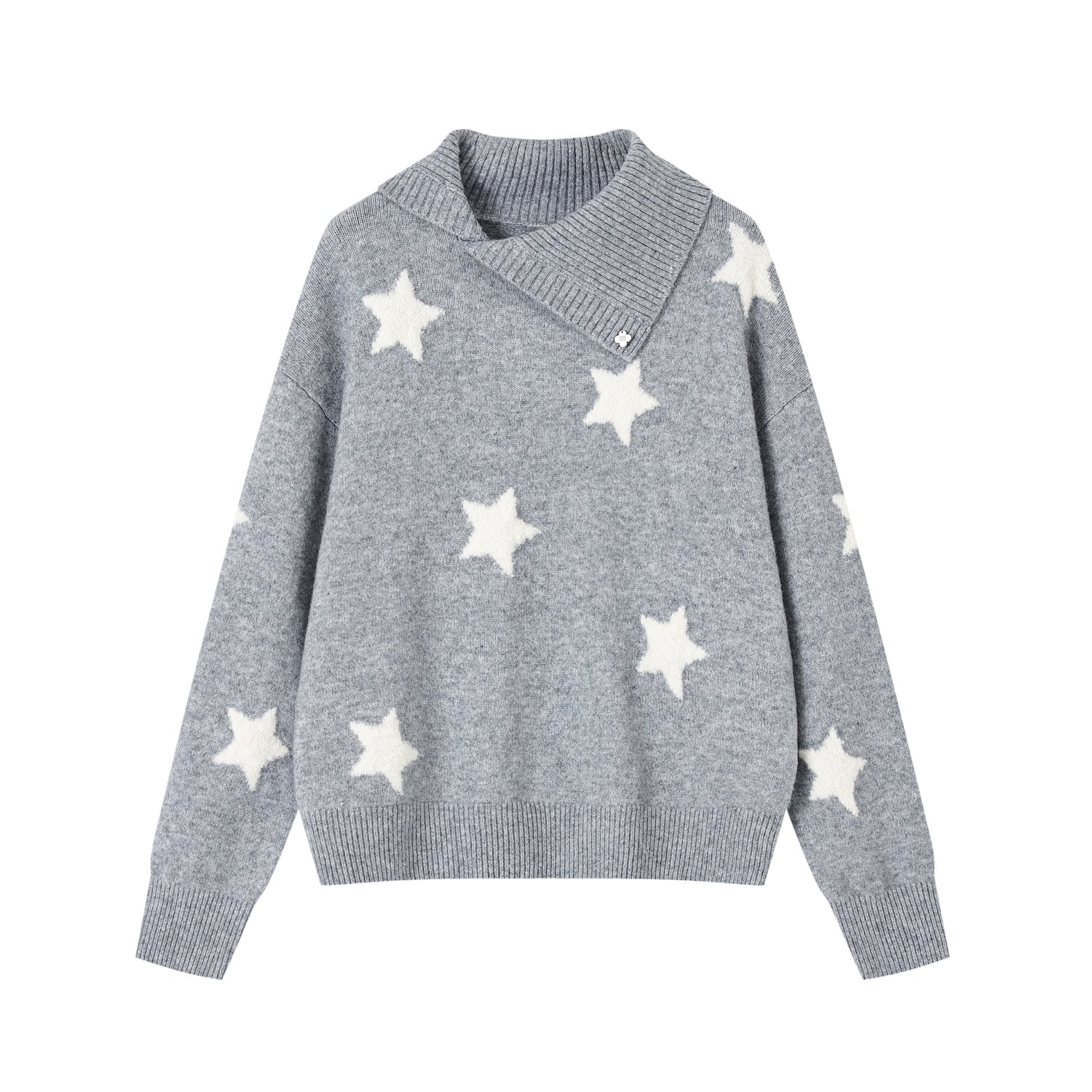 SOMESOWE S2508287 Irregular Collar Star Sweater