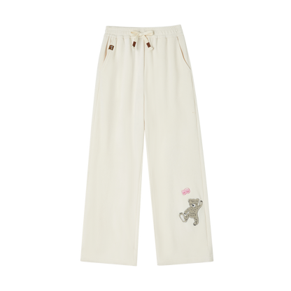 SOMESOWE S2509001&amp;S2509002 Goodnight teddy bear embroidered hooded sweatshirt+sweatpants