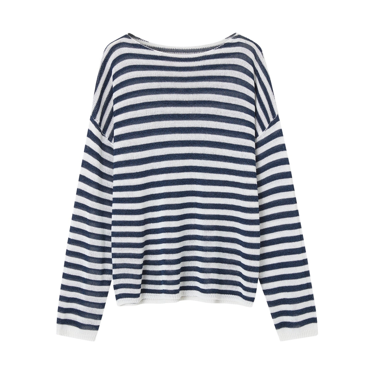 SOMESOWE S2609072 Striped one collar long sleeved top