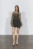 YJ1NGZYZJ Distressed Oversized Sweater In Dark Brown